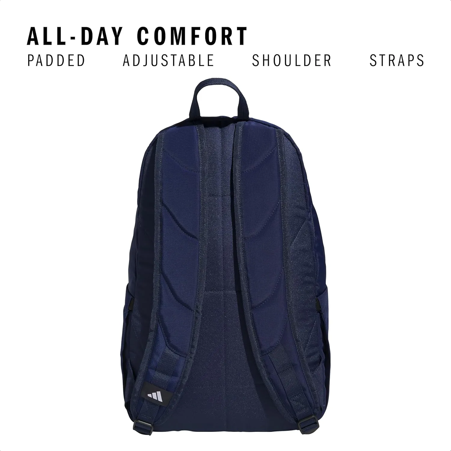 adidas Defender 5 Team Sports Backpack (33L) Durable Large Athletic Gym Laptop Travel Bag, Navy Blue, One Size