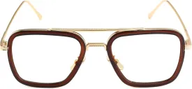 AIEYEZO Tony Stark Sunglasses Vintage Square Metal Frame Eyeglasses for Men Women - Iron Man and Edith Sun Glasses