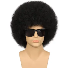 G&T Wig 70s Afro Wig for Men Disco Rocker Costume Synthetic Black Funny Wigs for Party Halloween