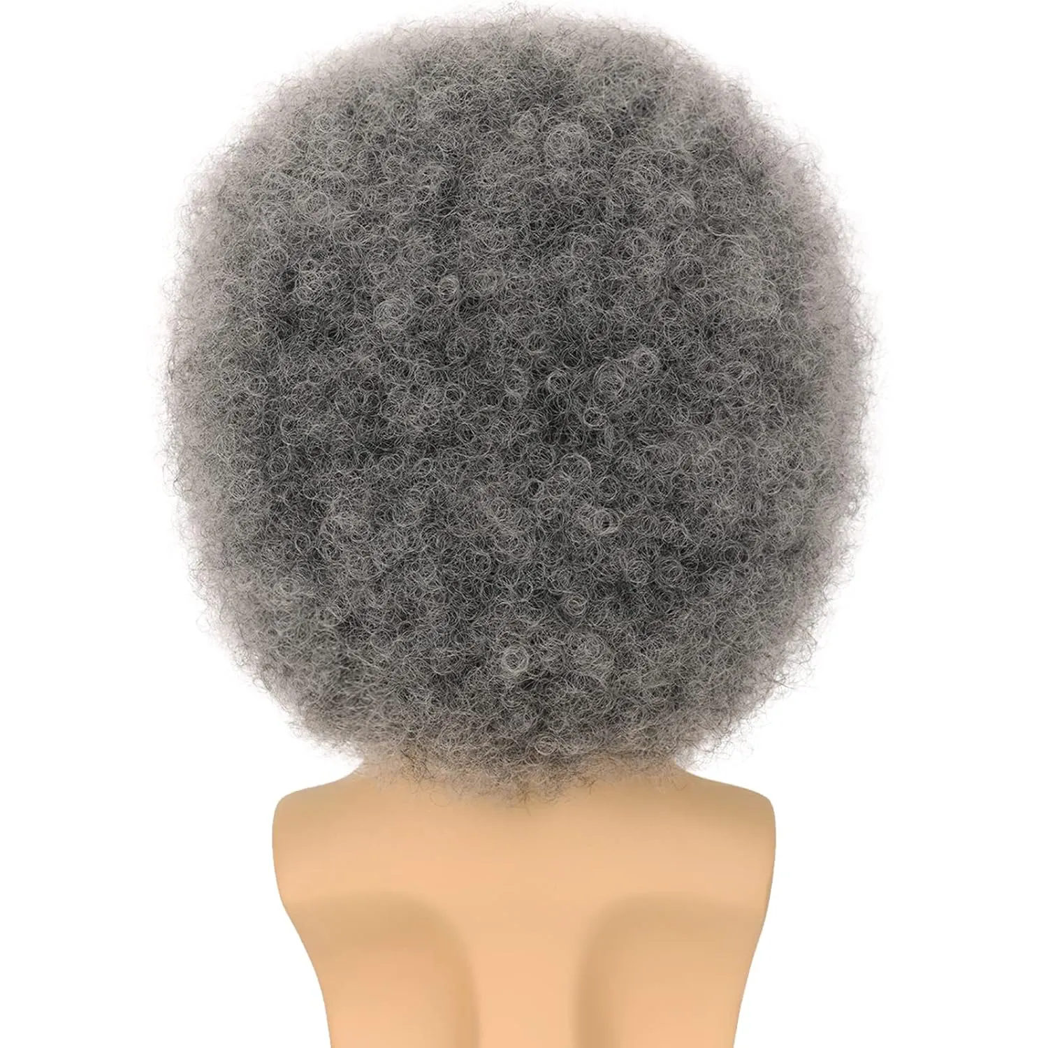 G&T Wig Grey Afro Wigs for Men Women Glueless Wear and Go Wig Curly afro 70s Disco Wig Fancy Funny Cosplay Christmas Party and Halloween Wigs. (Grey)