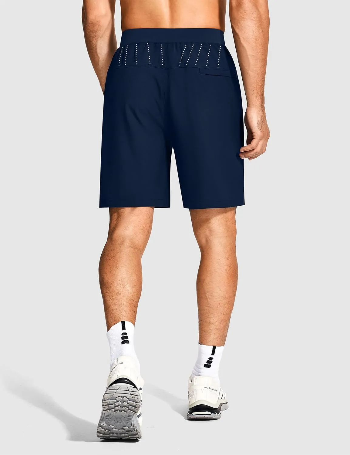 Mens Athletic Workout Gym Shorts 7 Inch Inseam Running Sweat Sport Shorts for Men with Zipper Pockets