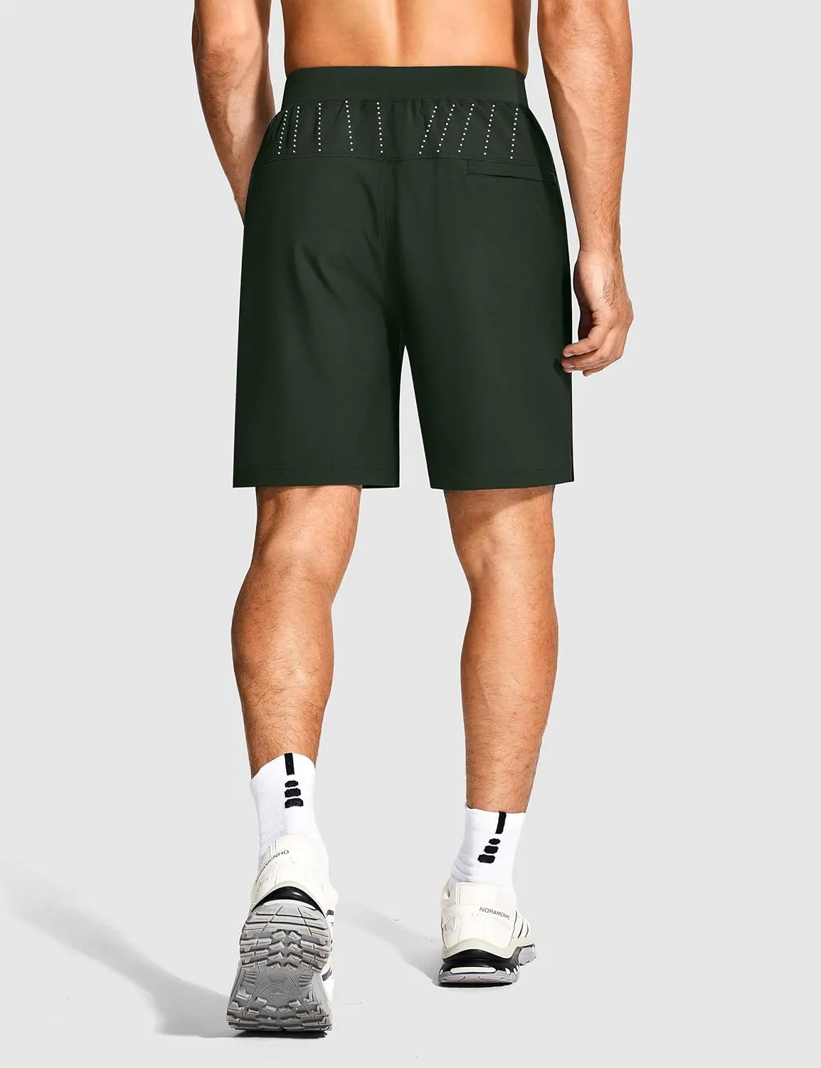 Mens Athletic Workout Gym Shorts 7 Inch Inseam Running Sweat Sport Shorts for Men with Zipper Pockets